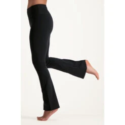 Anandafied - Mid Waist Yogabroek Met Hippe Uitlopende Pijpen - - Urban Black
