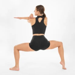 Crop Top Voor Moderne Dans Dames Opstaande Kraag Zwart -Kledij Verkoop crop top voor moderne dans dames opstaande kraag zwart 4