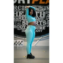 Dames Sport-Top Turquoise - Verschillende Maten - Gemaakt Van Technisch Dry-fit -Kledij Verkoop dames sport top turquoise verschillende maten gemaakt van technisch dry fit 3