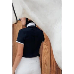 Damespolo Met Korte Mouwen Voor Paardrijwedstrijden 500 -Kledij Verkoop damespolo met korte mouwen voor paardrijwedstrijden 500 marineblauw 10