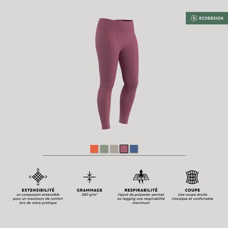 Fitness Legging Voor Dames 520 Ribstof 2 Fitness Legging Voor Dames 520 Ribstof - Afbeelding 2