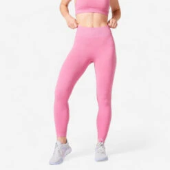 Fitness Legging Voor Dames 520 Ribstof