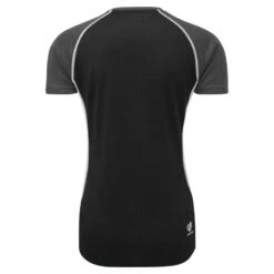 Dare 2b Fixate Dames Fitness T-shirt - Zwart Grijs -Kledij Verkoop fixate dames fitness t shirt zwart grijs 2