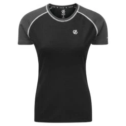 Dare 2b Fixate Dames Fitness T-shirt - Zwart Grijs
