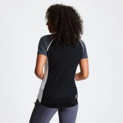 Dare 2b Fixate Dames Fitness T-shirt - Zwart Grijs -Kledij Verkoop fixate dames fitness t shirt zwart grijs 4