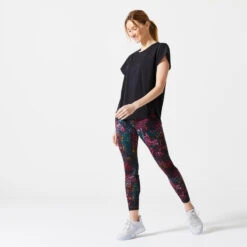 Kledij Verkoop -Kledij Verkoop los t shirt voor cardiofitness dames lasercut zwart 1