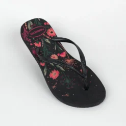 Havaianas Slippers Voor Dames Slim Floral Zwart