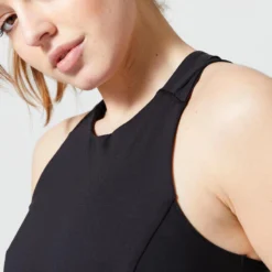 Strakke Cropped Sporttop Voor Dames Zwart -Kledij Verkoop strakke cropped sporttop voor dames zwart 2