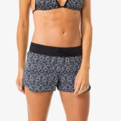 Surfboardshort Voor Dames Tini Ethni Met Elastische Band En Aantrekkoordje