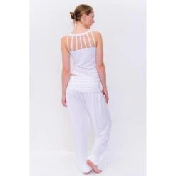 Yoga Top - Bamboe, Naadloos - Yoga T-shirt Met Ingebouwde Ondersteuning - Wit -Kledij Verkoop yoga top bamboe naadloos yoga t shirt met ingebouwde ondersteuning wit 3